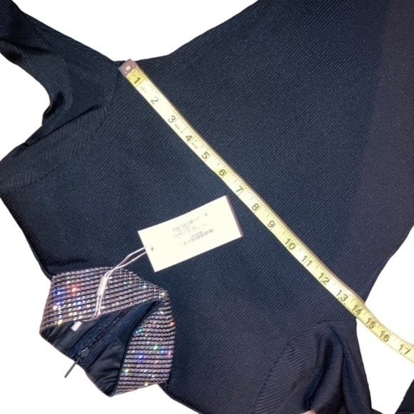 Christopher Kane black ribbed jersey dress with crystals NEW nwt made in Italy - Picture 10 of 13